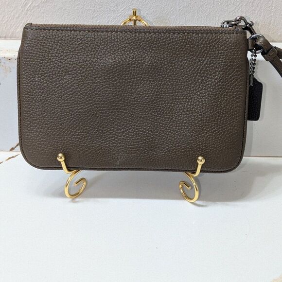 Coach Brown Wristlet with Embellishments